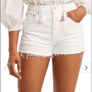 White Levi Shorts